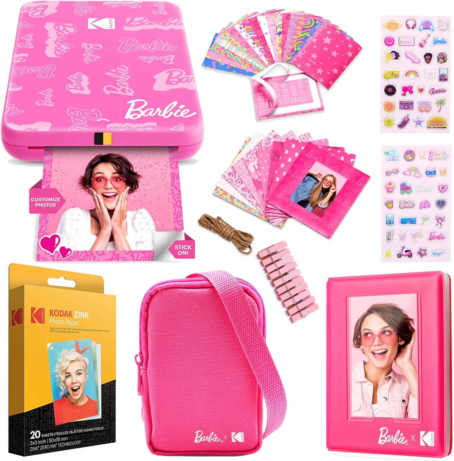 KODAK x Barbie Step Slim Wireless Instant Photo Printer Bundle