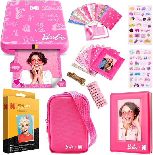 KODAK x Barbie Step Slim Wireless Instant Photo Printer Bundle