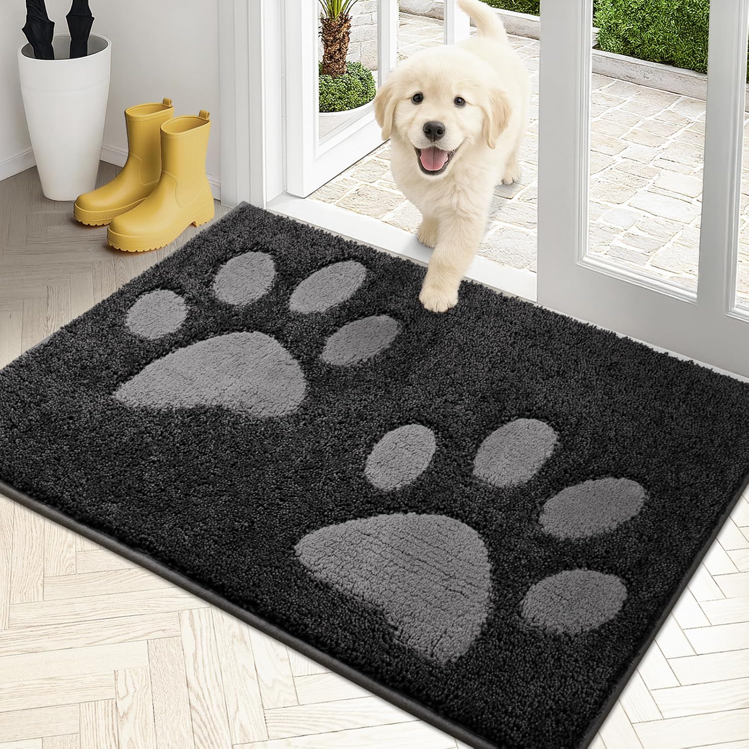 Dirt Trapping Door Mat 24in x 35.5in for Muddy Shoes and Paws