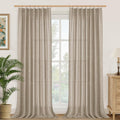 90 in Linen Curtains 2 Panels Light Filtering Pinch Pleat Drapes