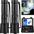 Rechargeable LED 90,000 High Lumens Flashlights 2 Pack - Long Battery