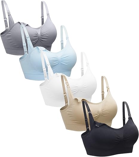 Suekaphin 5PACK Nursing Bra Wireless Bra for Comfortable Sleep