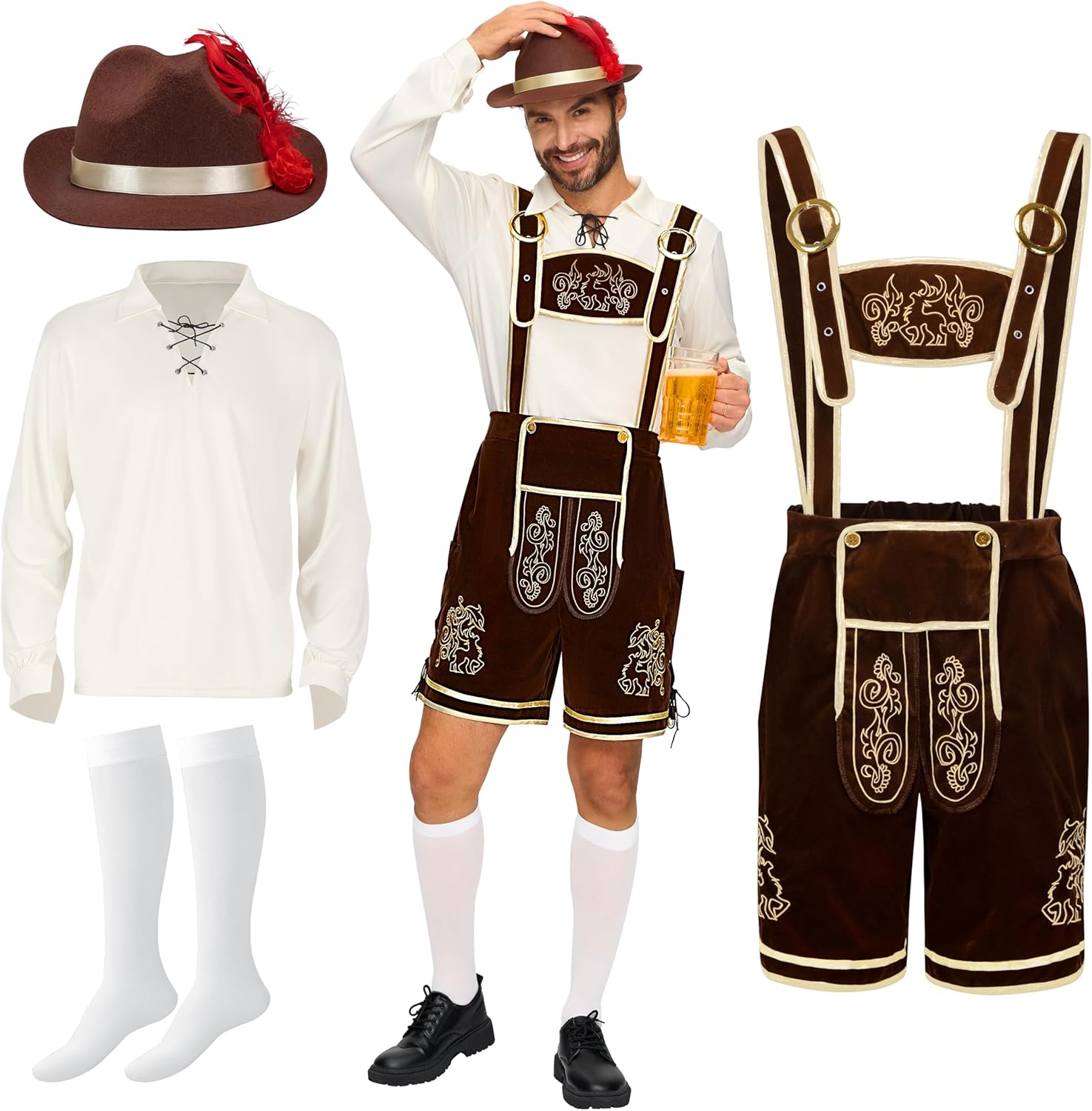 Mens Bavarian Oktoberfest Costume Set for Beer Festivals and Fun