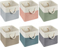 Cube Storage Bins 6 Pack 11 x 11 in - Foldable Morandi Fabric