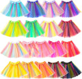 18 Pcs Toddler Girls Tutu Dresses 3-Layer Tulle Skirt - Colorful Set