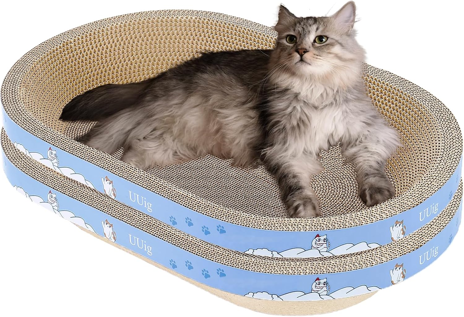 Large Cat Scratcher Board for Indoor Cats - 2pcs Durable Design