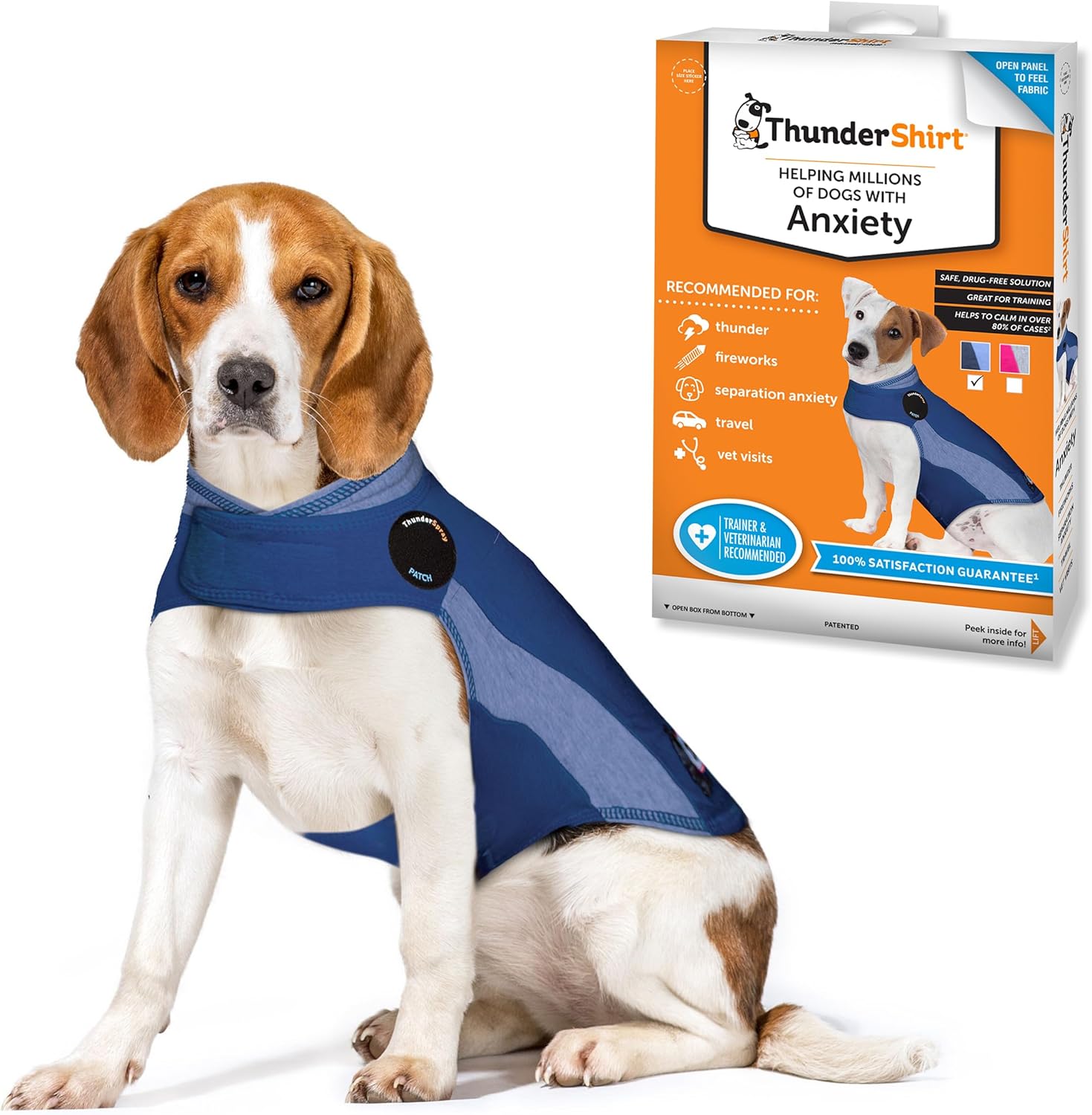 ThunderShirt for Dogs Medium Blue Polo Calming Vest for Anxiety