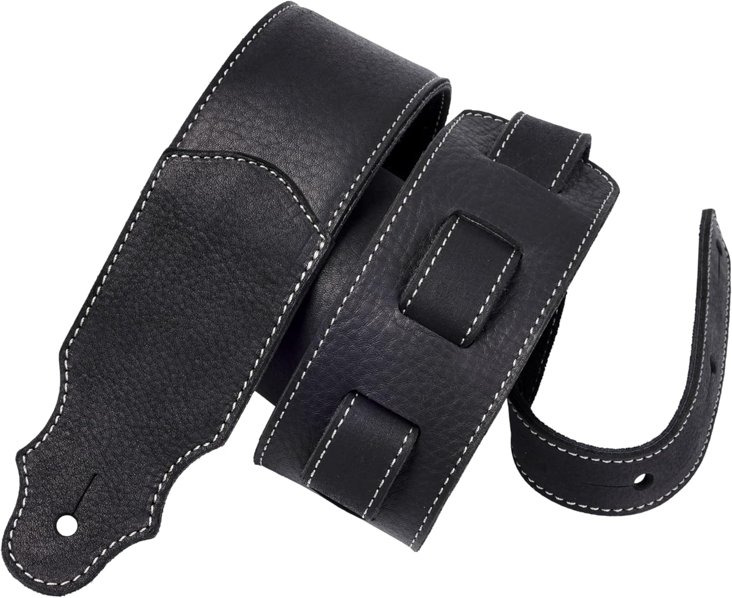 Guitar Strap 2.5 Wide Soft Cowhide Leather with Foam Padding