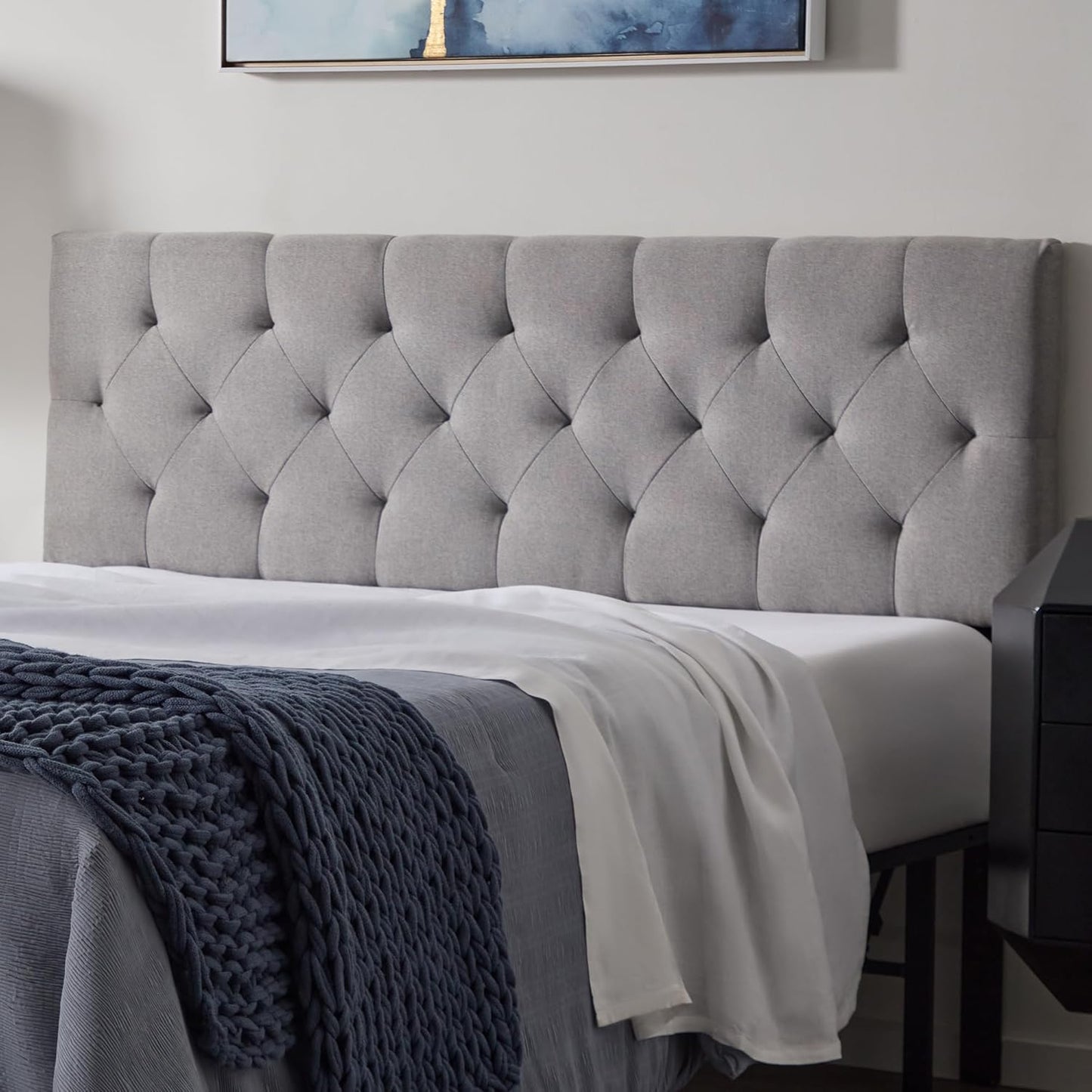 Lucid Mid-Rise Upholstered Headboard - Stylish Diamond Tufted Design