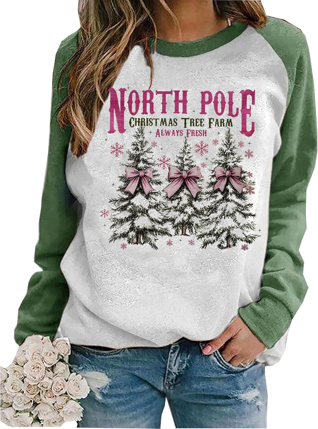 Merry Christmas Women's Sweatshirt: North Pole Freshness 