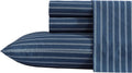 Nautica King Sheets Richmond Stripe Blue - Cool Cotton Percale Bedding