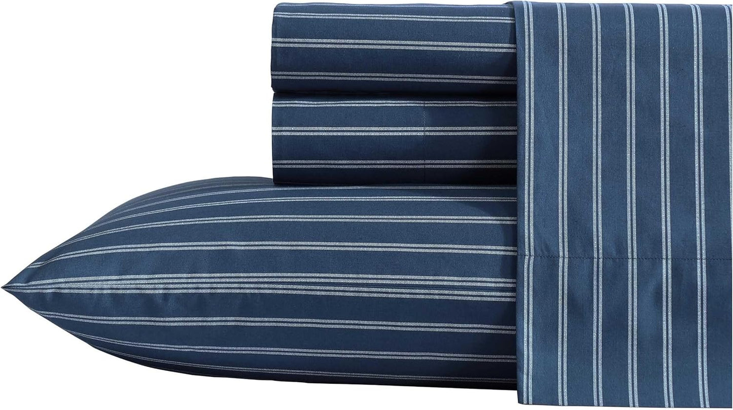 Nautica King Sheets Set - Premium Cotton Percale Bedding