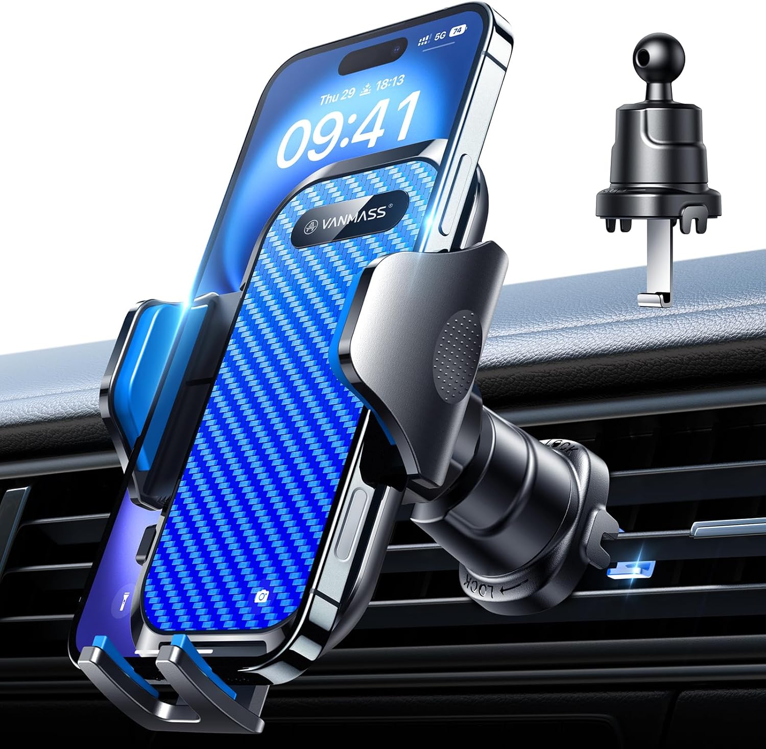 VANMASS Car Phone Holder Mount for iPhone 16 and Android Devices