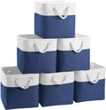 Cube Storage Baskets 6 Pack 11x11 in - Foldable Linen Cube Bins