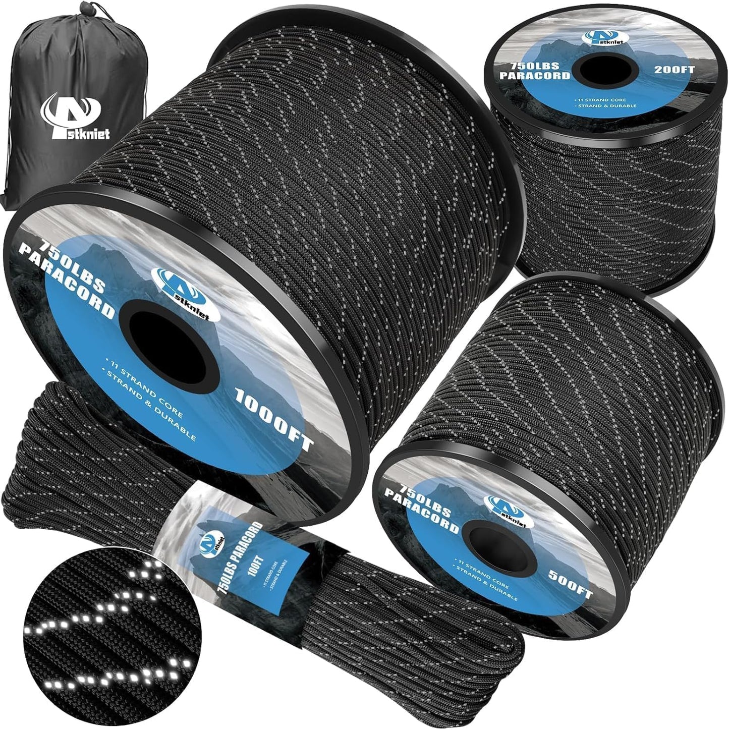 750Lb Reflective Paracord Rope for Camping and DIY Projects