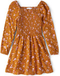 Big Girls' Long Sleeve Rayon Challis Dress - Floral Twirl