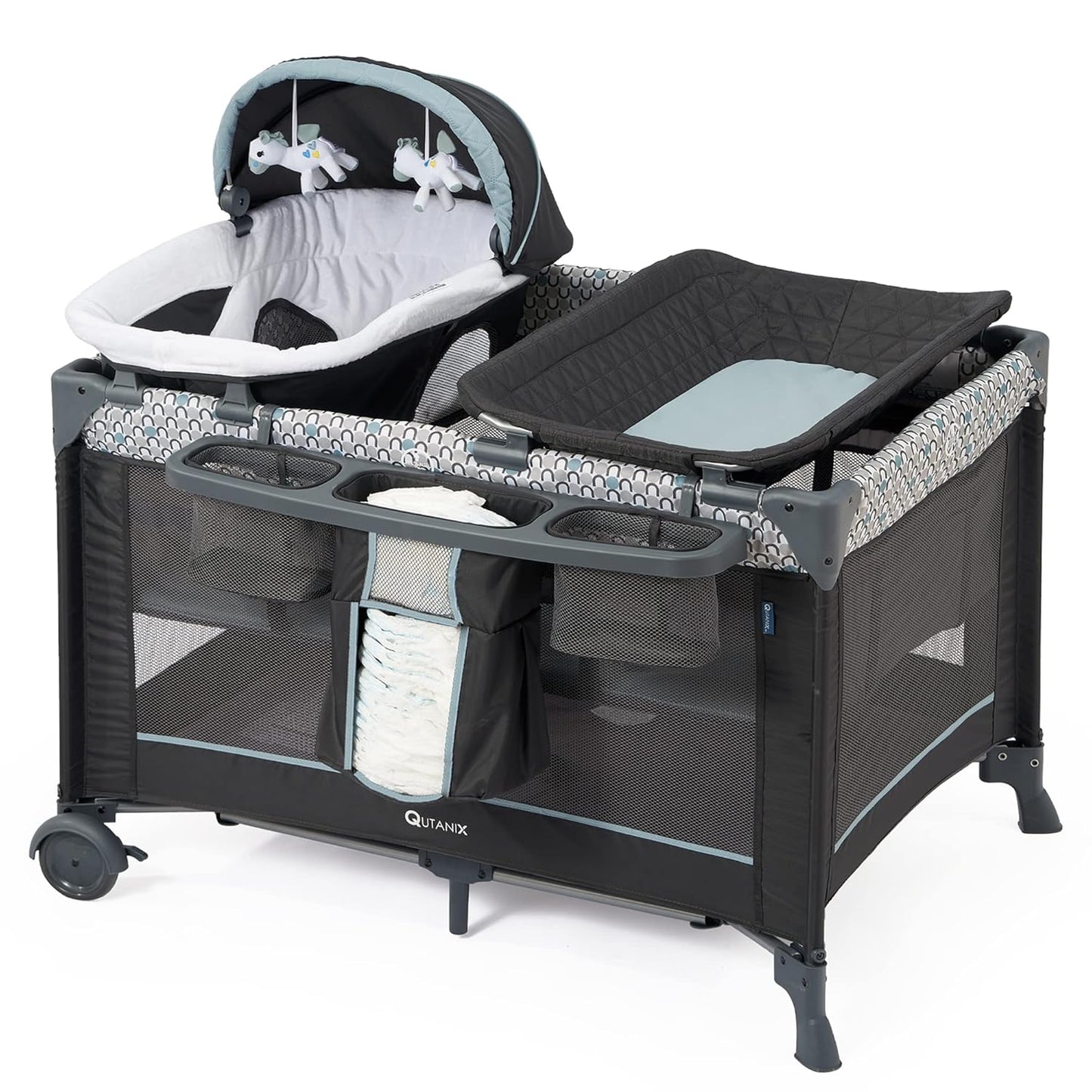QUTANIX 5-in-1 Baby Crib & Playpen Set