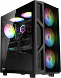 RUIX CV103 ATX Mid-Tower PC Case with RGB Fans and Glass