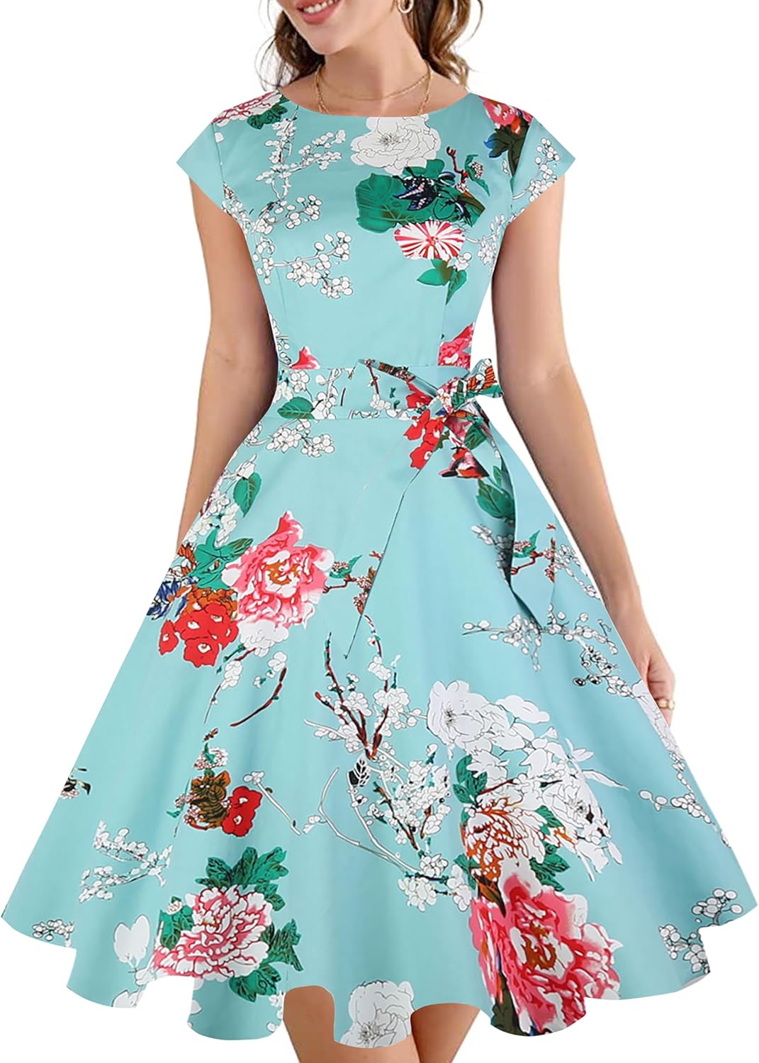 Vintage Swing Cocktail Party Dress with Pockets for Women