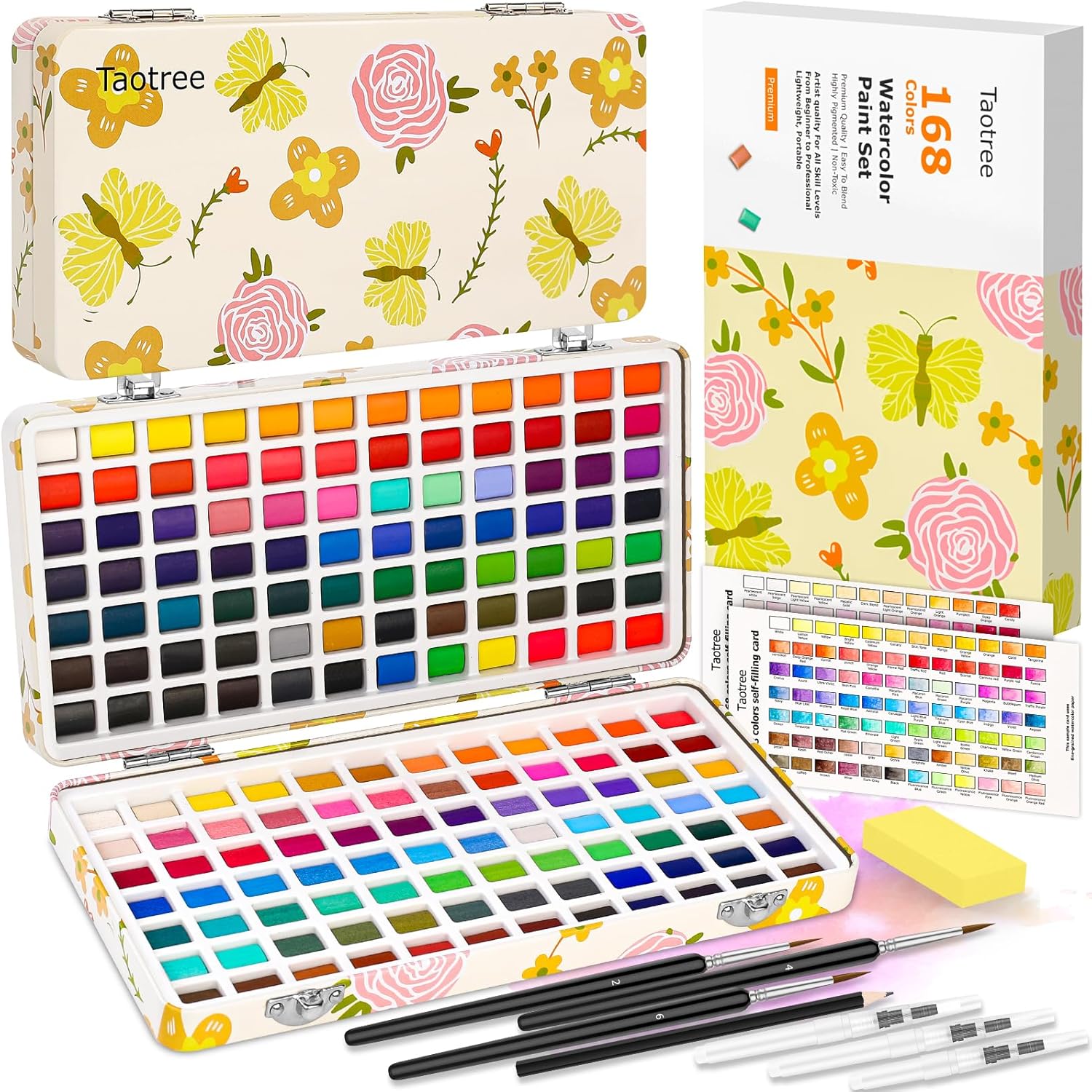 Taotree Watercolor Paint Set 168 Colors for Artists and Hobbyists