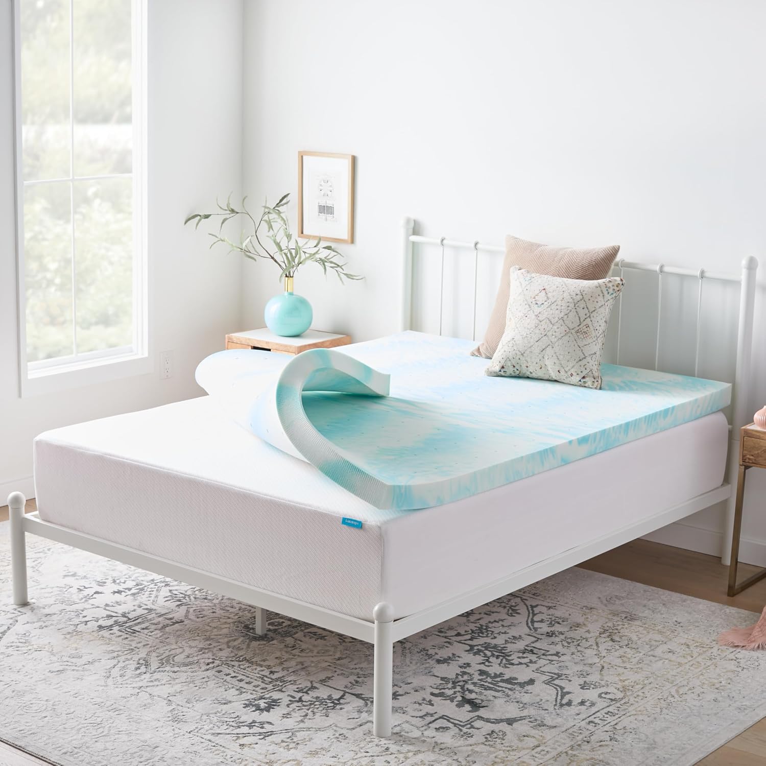 LINENSPA Memory Foam Mattress Topper - 3 Inch Gel Infused