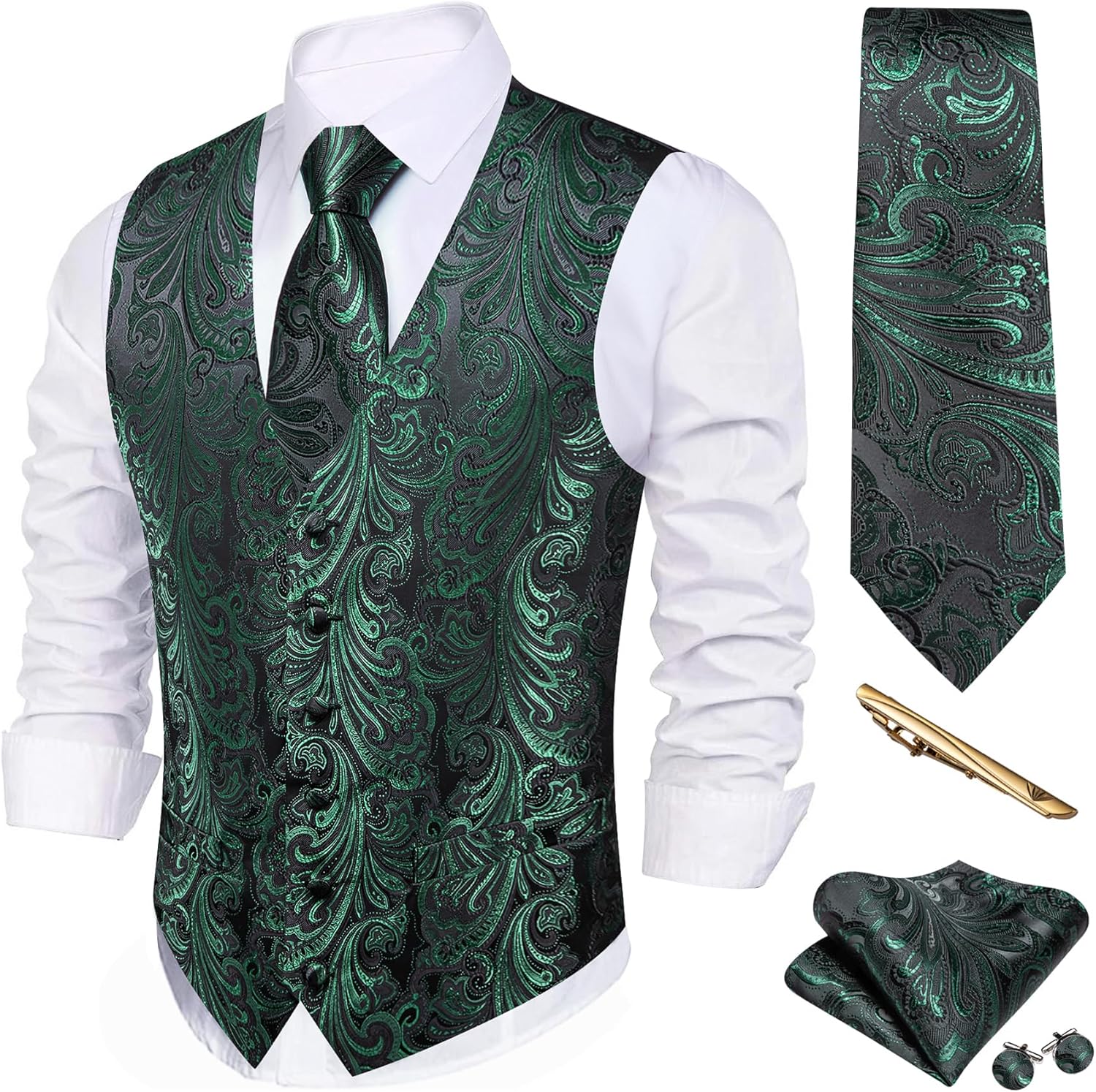 Stylish Barry.Wang Mens Suit Vest Set for Formal and Leisure Wear