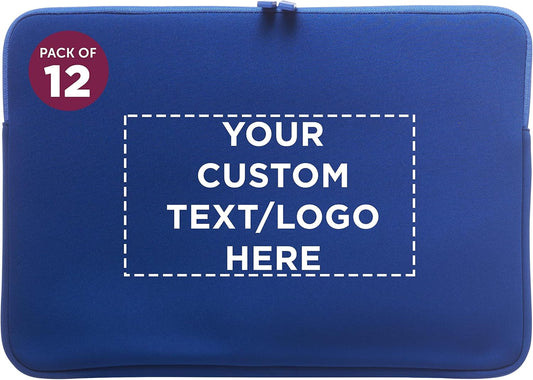 Customizable Neoprene Laptop Sleeves Set - Lightweight & Durable - Blue