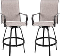 Vongrasig 2 Piece Patio Swivel Bar Chairs - High Swivel Outdoor Bar