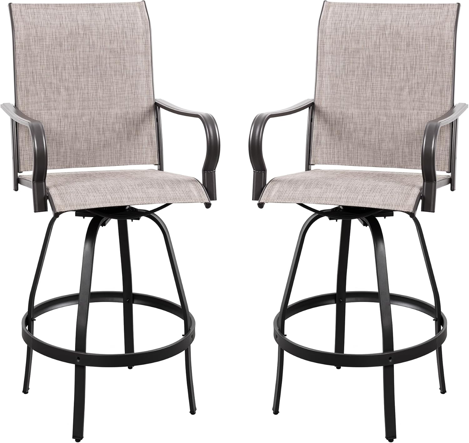 Vongrasig 2 Piece Patio Swivel Bar Chairs for Outdoor Spaces