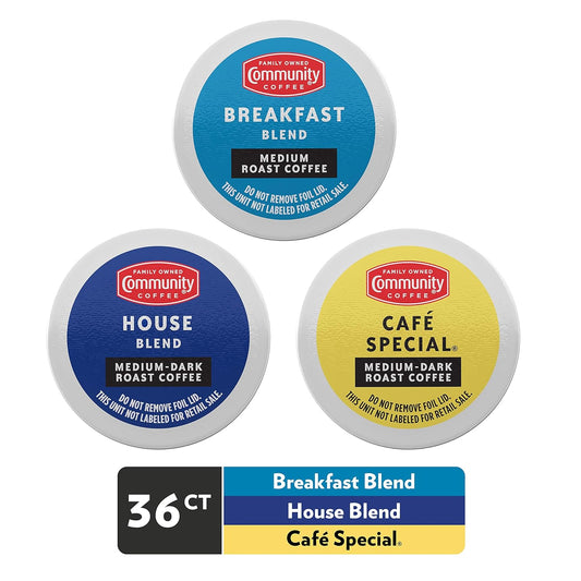 Community Coffee Medium Roast 36 Ct Variety Pack, Keurig 2.0 Compatible