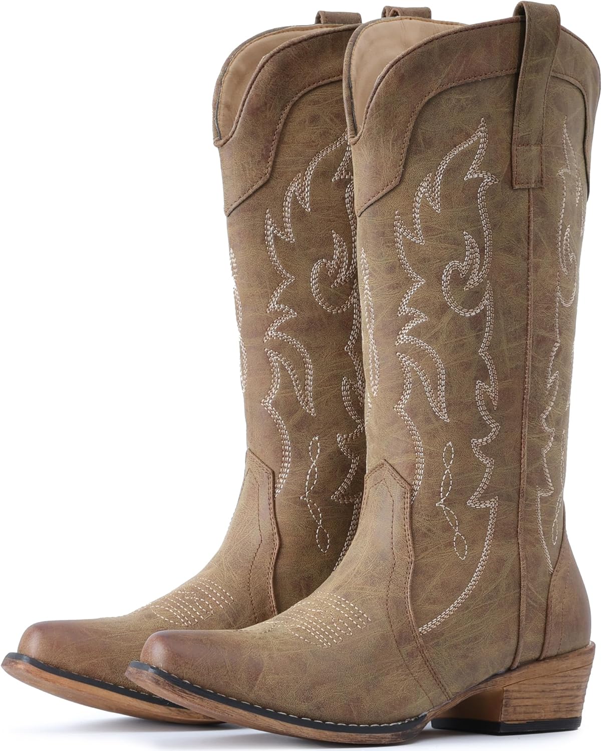 IUV Cowboy Boots for Women with Embroidery and Snip Toe Style