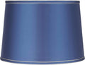 Drum Lamp Shade Sydnee Satin Blue Large 14in x 16in x 11in - Classic
