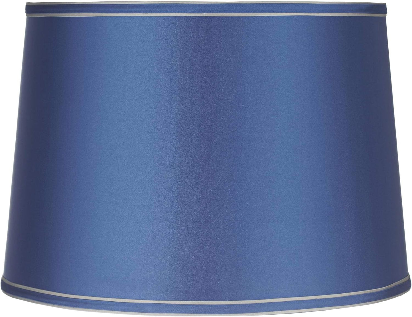 Sydnee Satin Blue Drum Lamp Shade with Replacement Harp and Finial