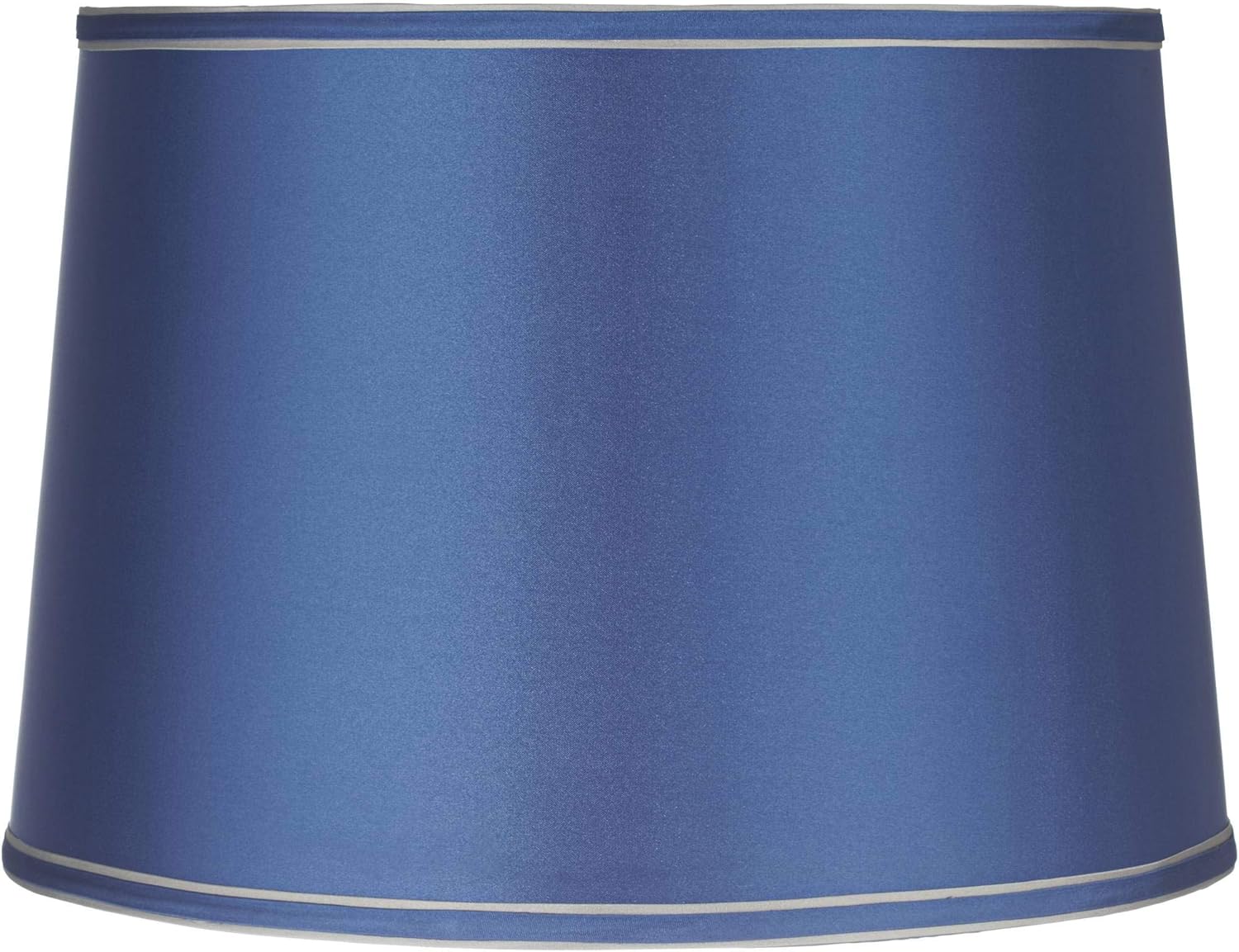 Sydnee Satin Blue Drum Lamp Shade with Replacement Harp and Finial