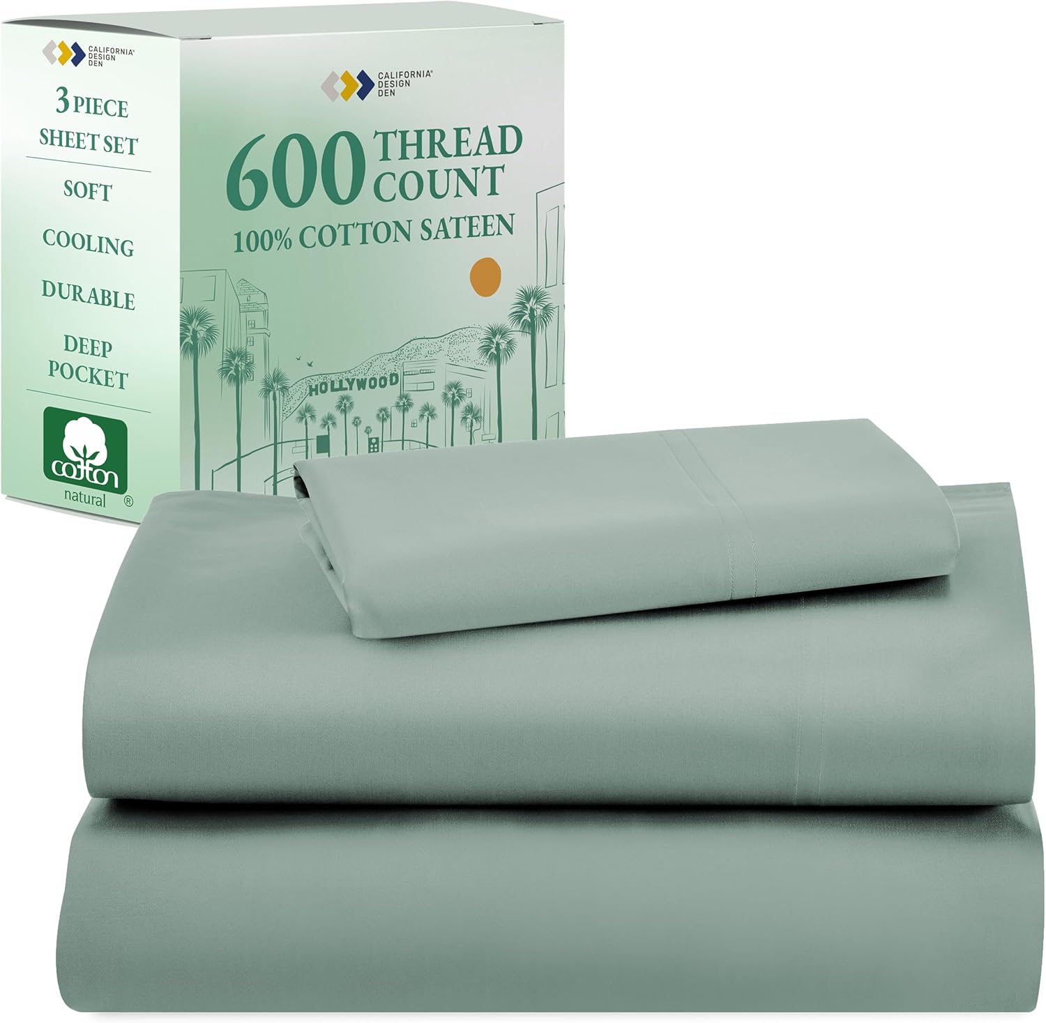 California Design Den Luxury Twin Sheet Set - 100% Cotton Comfort