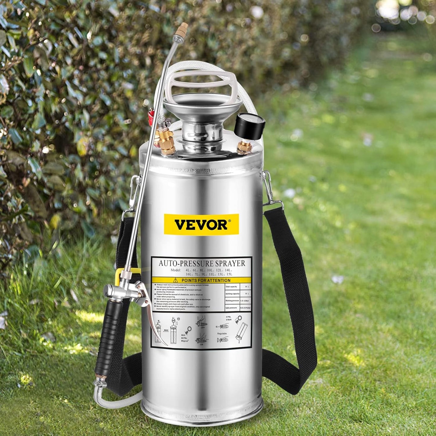 Happybuy 2 Gallon Stainless Steel Sprayer for Lawn and Gardening