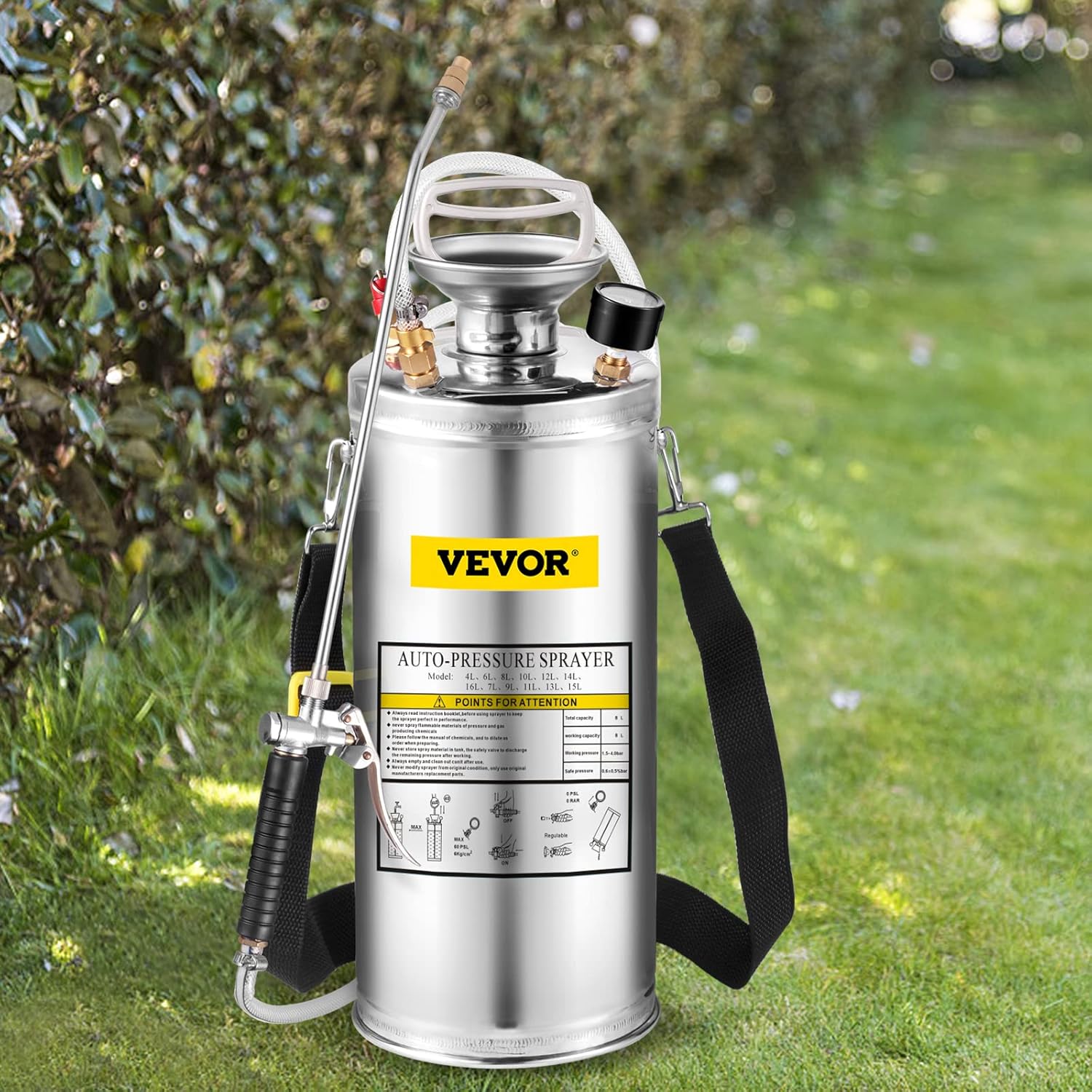 Happybuy 2 Gallon Stainless Steel Sprayer for Lawn and Gardening