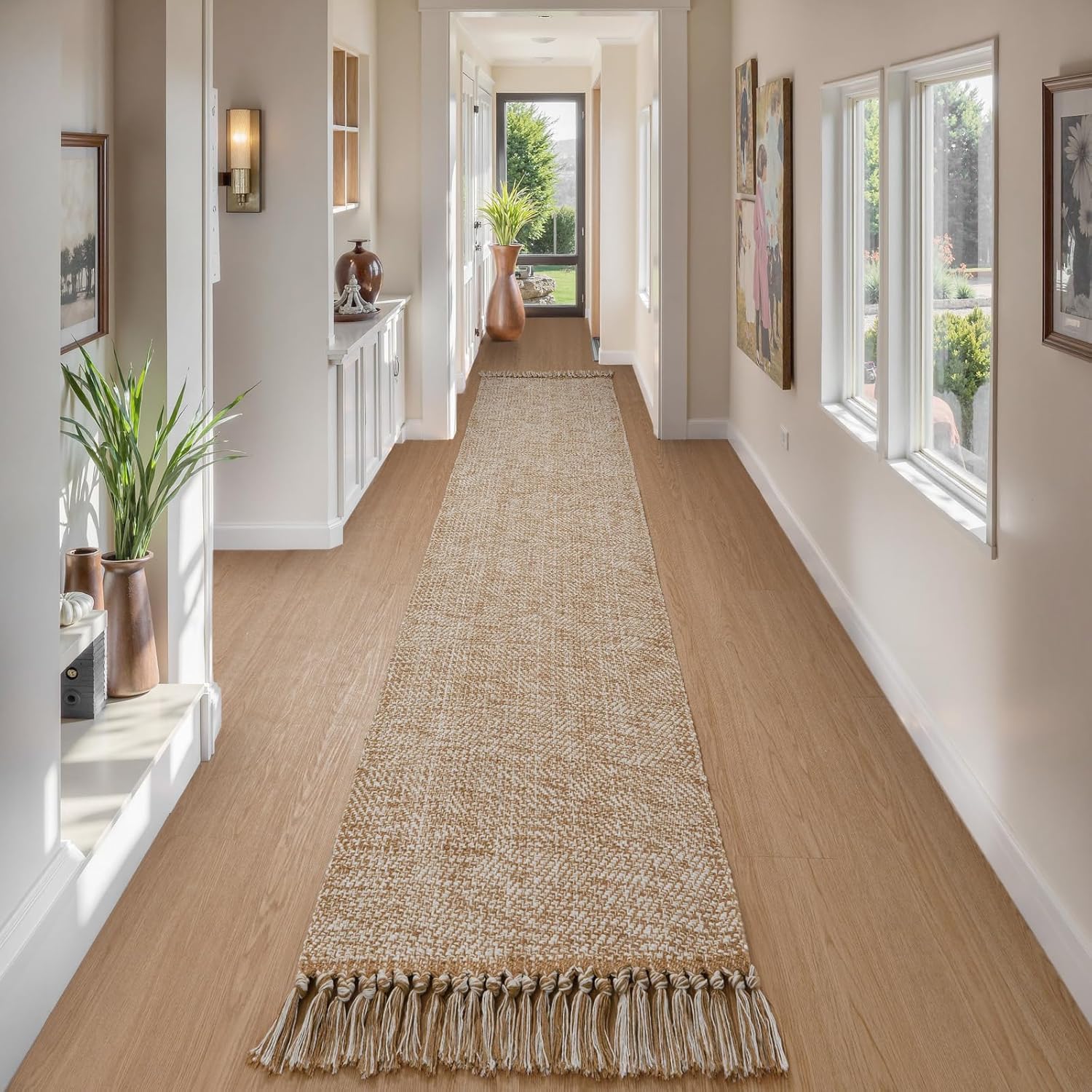 Collive Boho Runner Rug for Hallway - Washable 2.6x16 ft