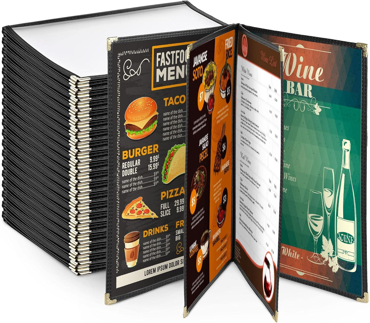 WeChef 20 Pack Restaurant Menu Covers for Stylish Display