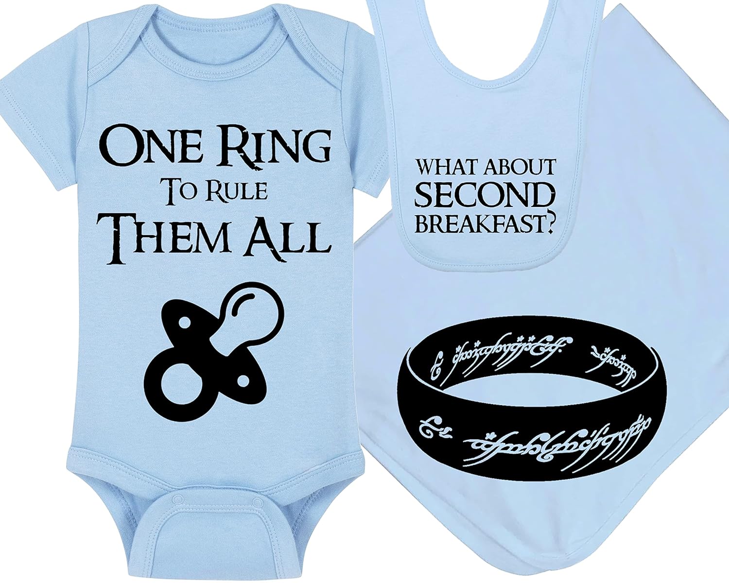 LOTR Baby Onesie, Blanket and Bib Set for Little Hobbits