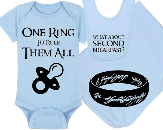 LOTR Baby Onesie, Blanket and Bib Set for Little Hobbits