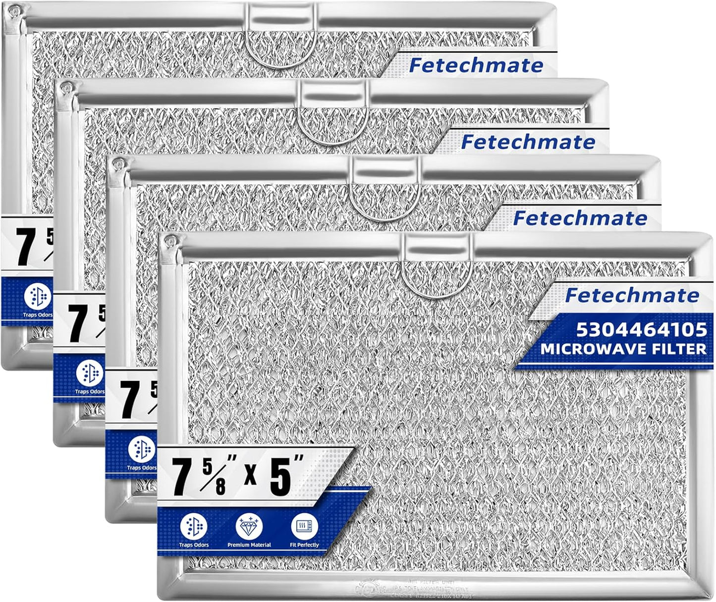 4-Pack Microwave Grease Filter Set - Compatible with Frigidaire & G.E Microwaves by Fetechmate