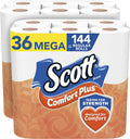 Scott ComfortPlus Toilet Paper 36 Mega Rolls - Strong, Septic-Safe