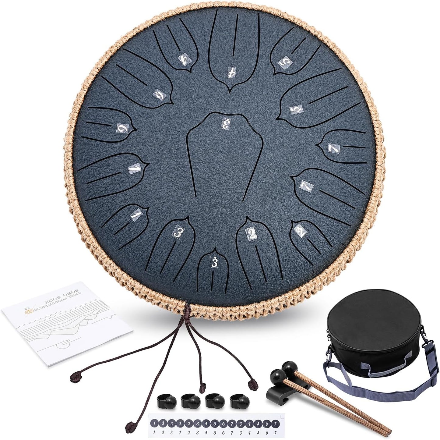 Steel Tongue Drum - 13 Inch C-key Handpan for Meditation