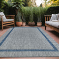 Bordered Outdoor Rug 6x9 Washable Patio Rug - Waterproof, Non Shedding