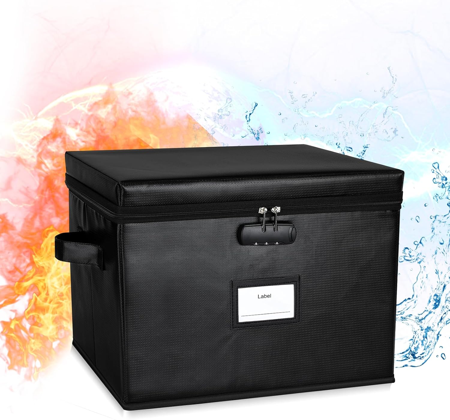 Fireproof Document Box with Lock for Safe File Storage