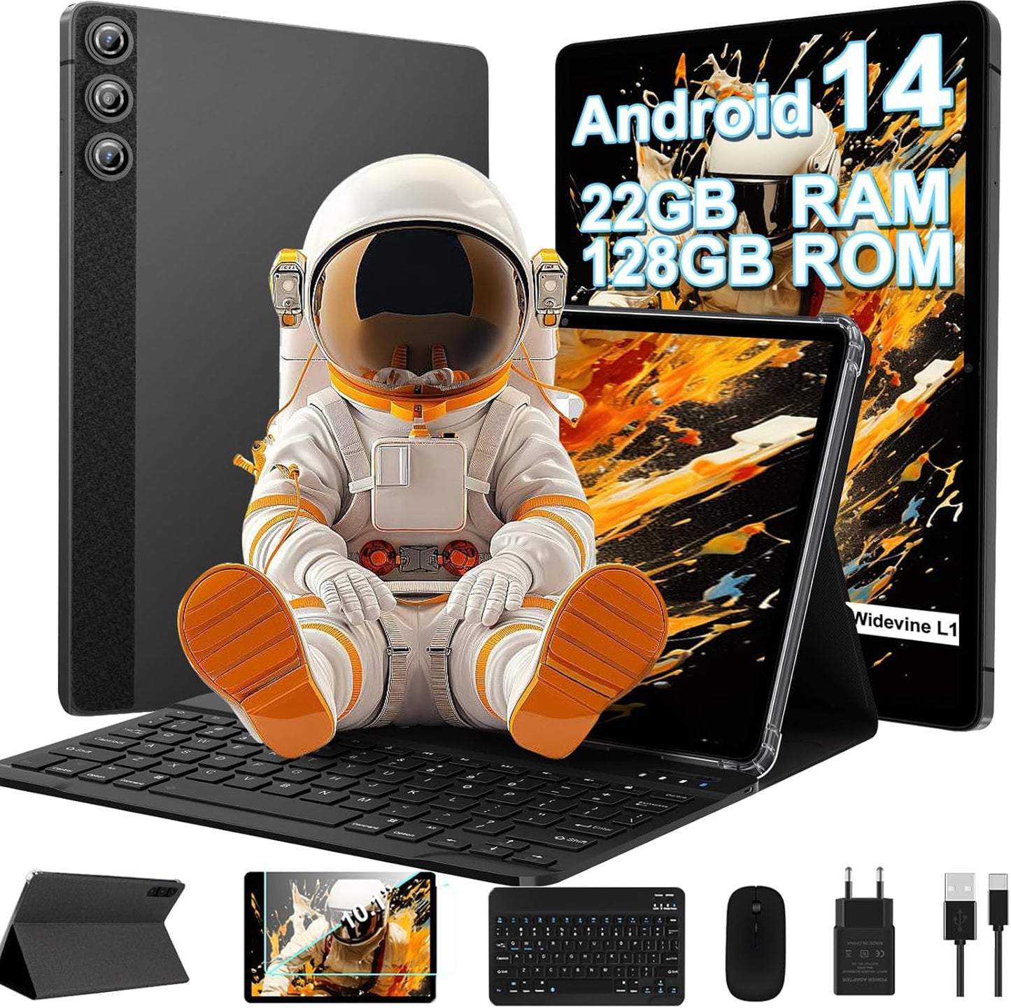 Android 14 Tablet with 10 Inch Screen and Accessories Included
