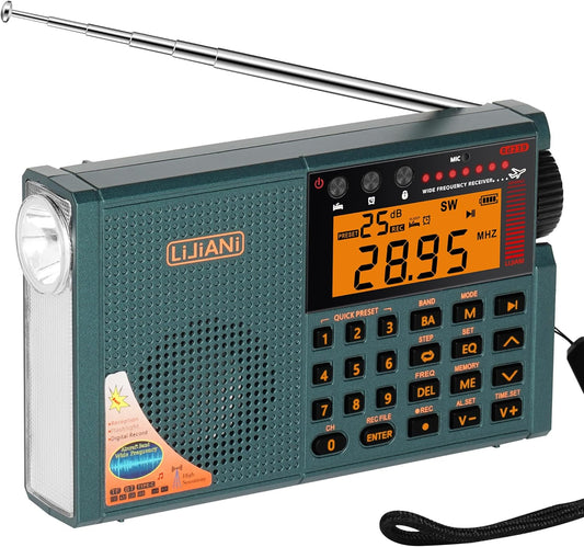 New Ver Shortwave Radio with Bluetooth and Digital Recording