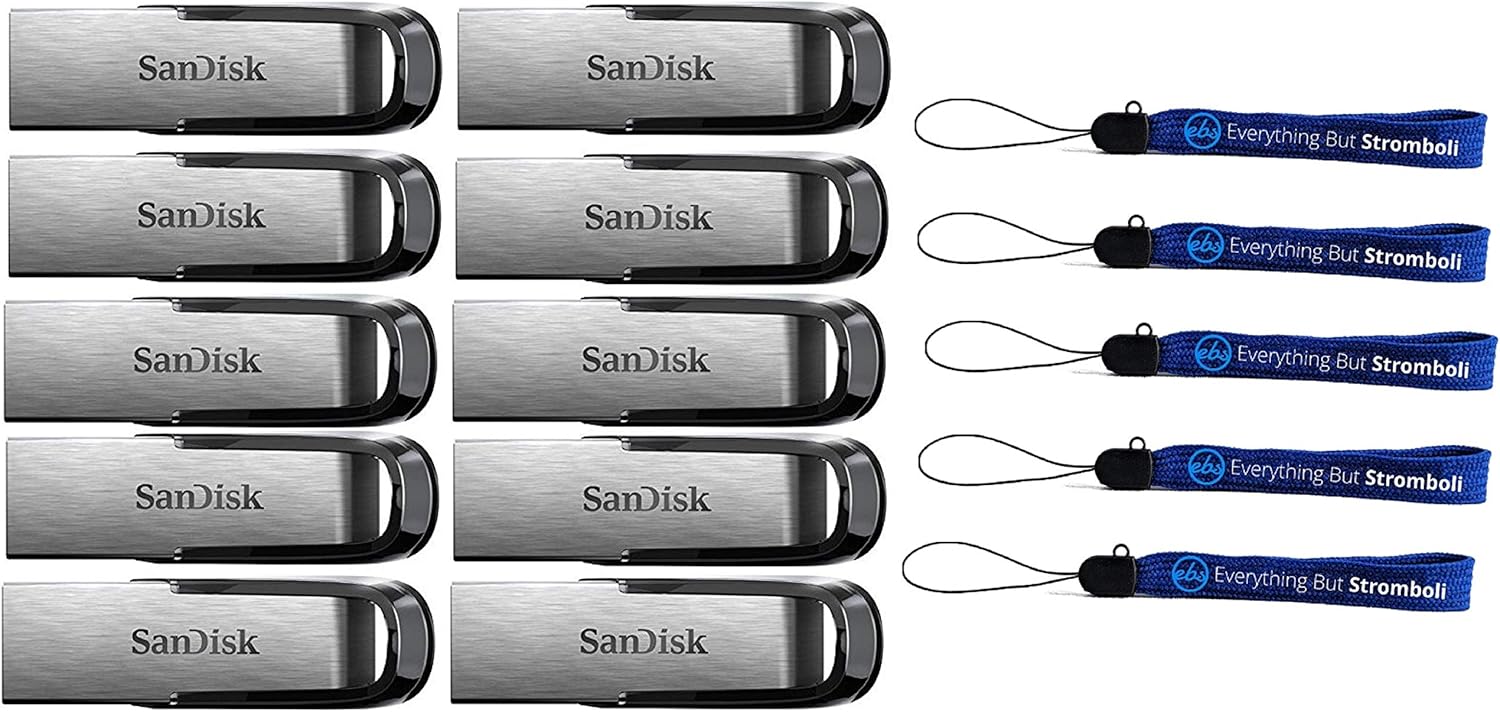 SanDisk Ultra Flair USB 3.0 32GB Flash Drive 10 Pack Bundle