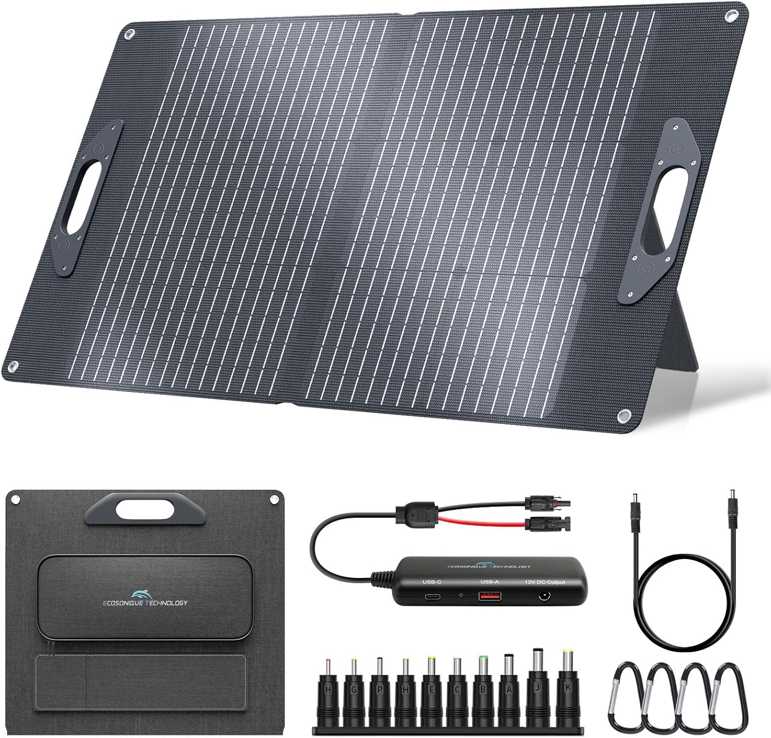 Ecosonique Portable Solar Panel: Fast Charging Everywhere!